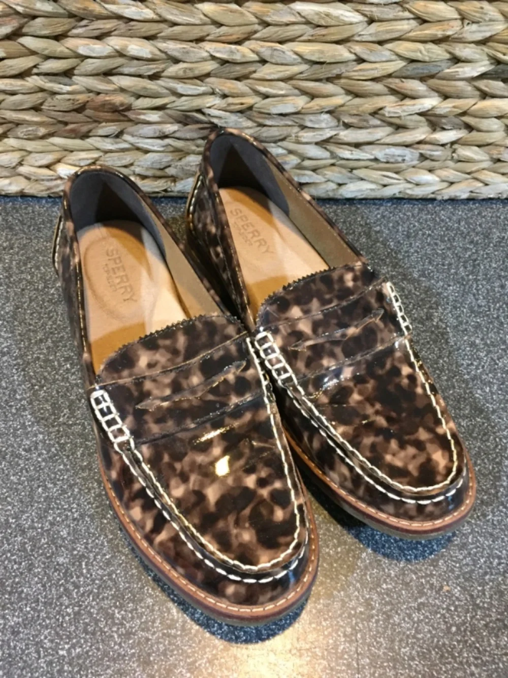 Sperry Women’s Patent Tortoiseshell Penny Loafers - Brown
